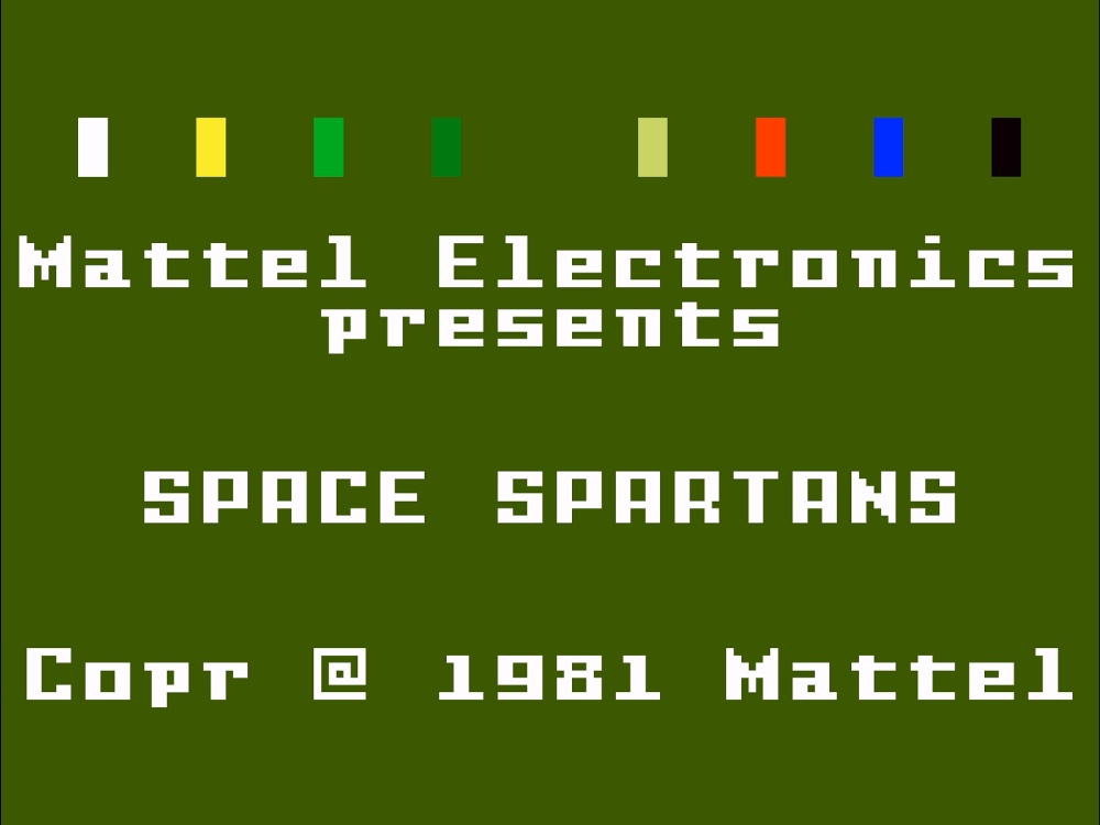 Title Screen of Space Spartans for Intellivision